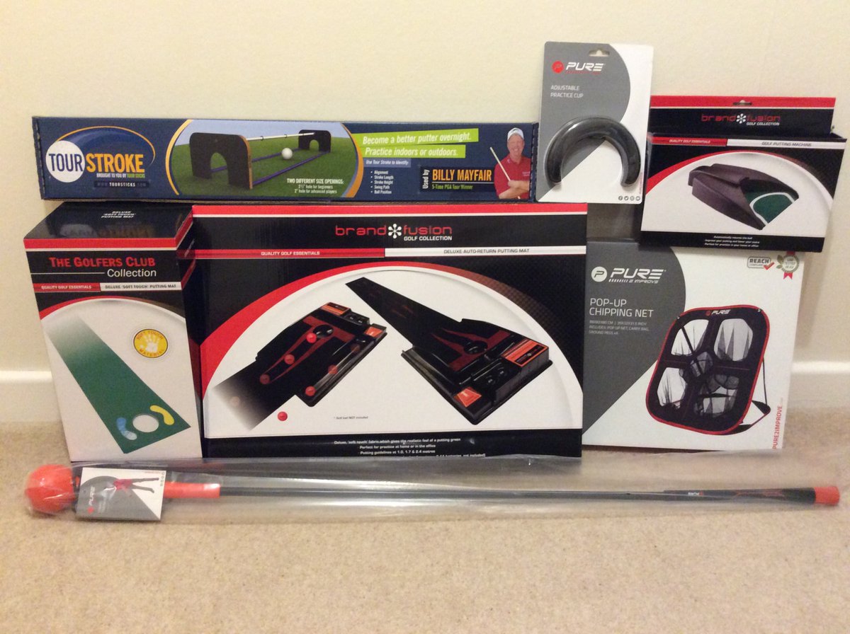 ABaguleyPGAPro's tweet photo. Brand New For Click &amp; Collect 
Home Golf Practice Items From £12.99  
Ideal For Lockdown Practice Or Christmas Gift 
Putting mats Deluxe Soft Touch &amp; Deluxe Auto Return 
Pop Up Chipping Net, Putting Return machine 
Putting Training Aid, Tempo Trainer 
Adjustable Practice Cup https://t.co/mEjj2C75ck