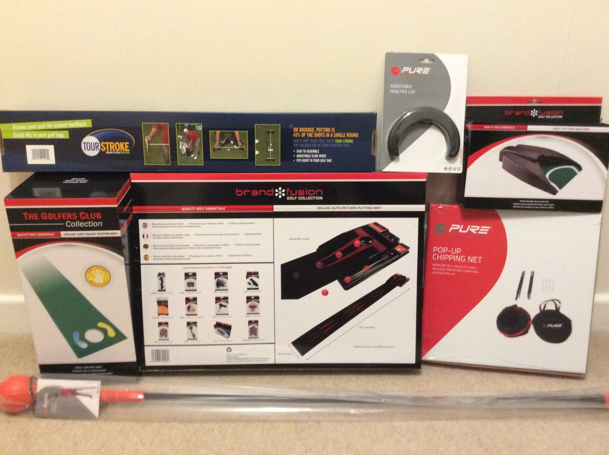 ABaguleyPGAPro's tweet photo. Brand New For Click &amp; Collect 
Home Golf Practice Items From £12.99  
Ideal For Lockdown Practice Or Christmas Gift 
Putting mats Deluxe Soft Touch &amp; Deluxe Auto Return 
Pop Up Chipping Net, Putting Return machine 
Putting Training Aid, Tempo Trainer 
Adjustable Practice Cup https://t.co/mEjj2C75ck