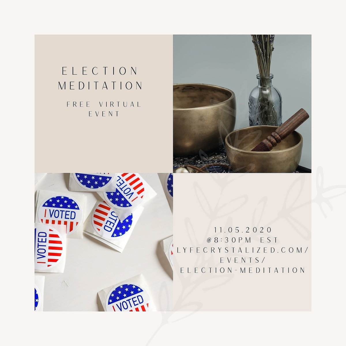 LyfeAligned's tweet image. Do you need a break from election updates? Join me tonight to refocus the collective fear &amp;amp; anxiety. lyfecrystalized.com/events/electio…
💆🏽‍♀️🗳 🧘🏽‍♀️
#election2020 #letitgo #relax #elevateyourmind #release #meditation #meditate #guidedmeditation #chakrabalancing #chakrahealing #rootchakra