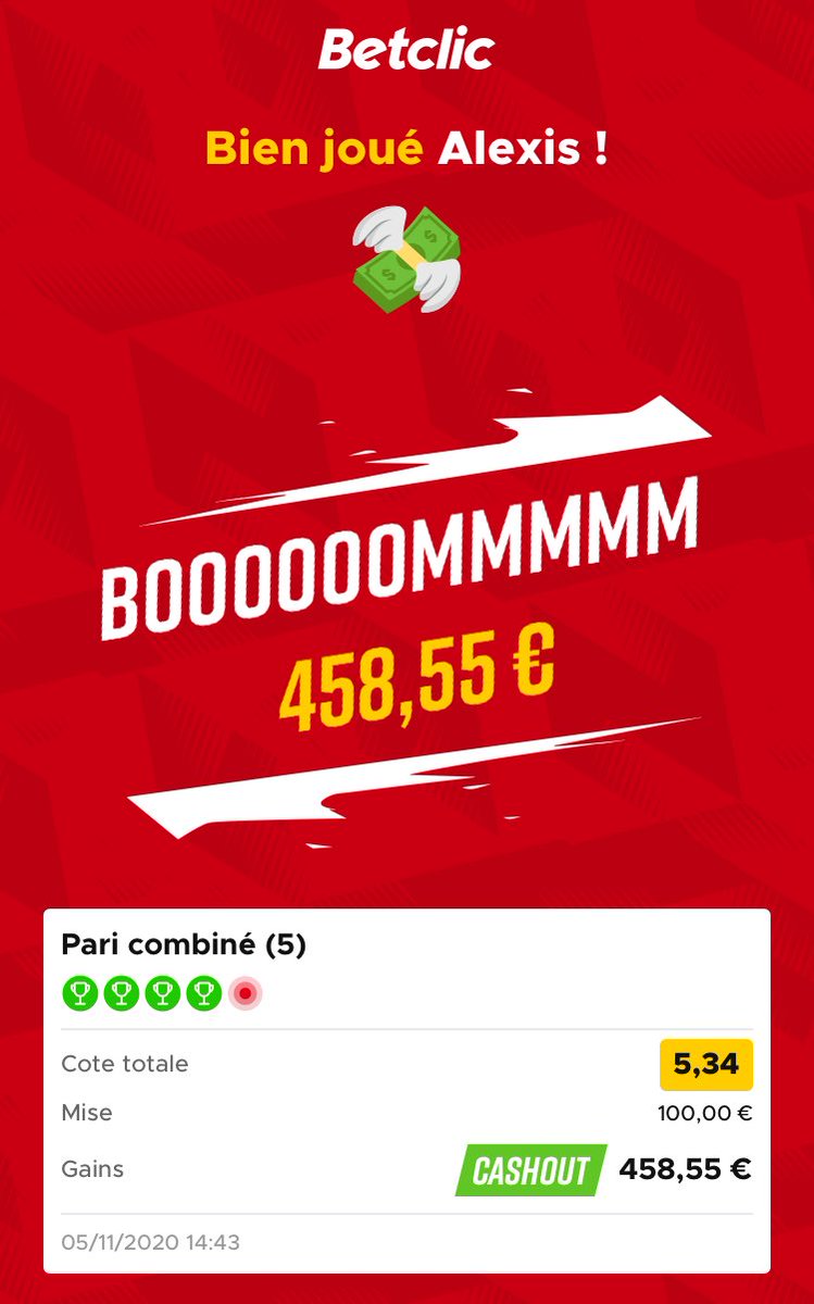 alexfcd2's tweet image. Merci ⁦@Betclic⁩ 🍾🍾🍾