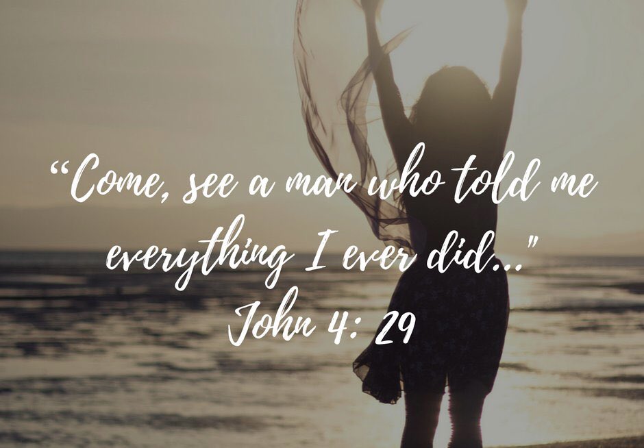 Road to Recovery (R2R) Inverness on Twitter: "Tonight, we look at the woman  of Samaria, from John 4:1-30, 39-42, 'come see a man who told me everything  I ever did'. • The