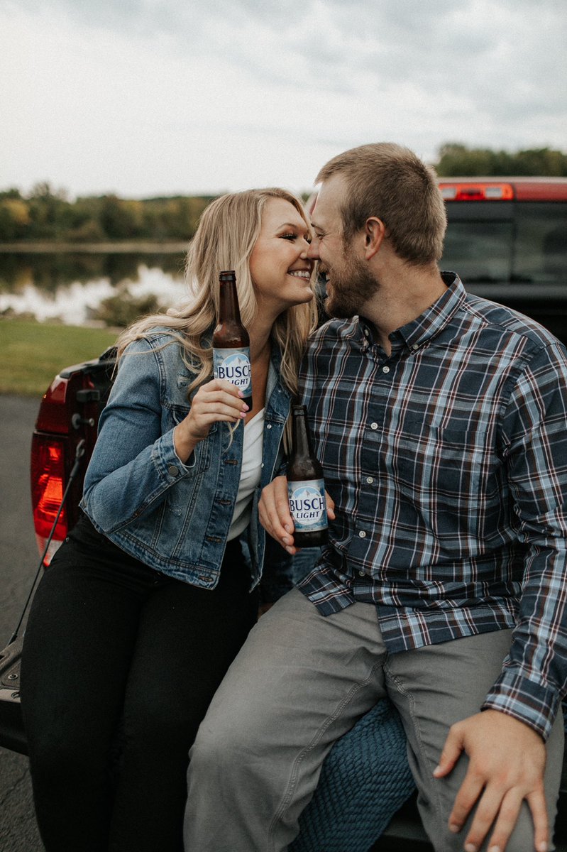 sami_smith6's tweet photo. @BuschBeer look how cute my fiancé and I are drinking Busch light for our engagement photos https://t.co/2RNLnNGvps