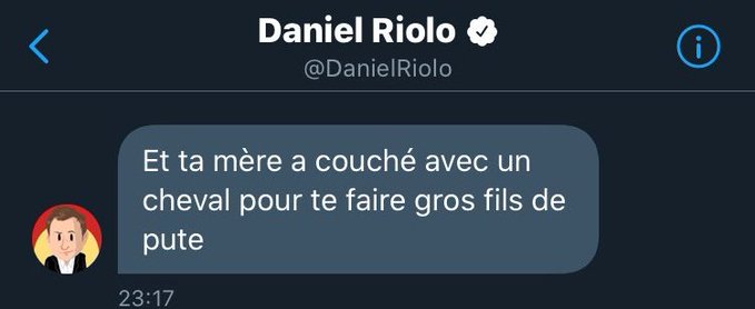 TakenSJ's tweet photo. Florilège des meilleurs DM de Daniel Riolo. https://t.co/leSCVZuPfN