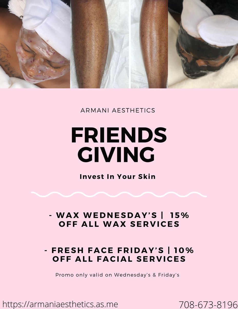 F R I E N D S G I V I N G 🥳 new month with new skin care routines . link in bio .⁣
.⁣
.⁣
.⁣
.⁣
.
#chicagoskincare #chicagofacial #rivergrove #chicago #esthetician #chicagowaxer #waxing #skingoals