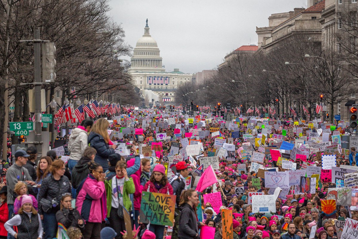 2/who refused to accept legitimacy of the 2016 elections?Hillary and her DNC friendsdid their electorate call them "illegitimate"?or did their electorate become even more energized?acquiescing doesn't drive energy nor respectpic: 2017's women's march on washington