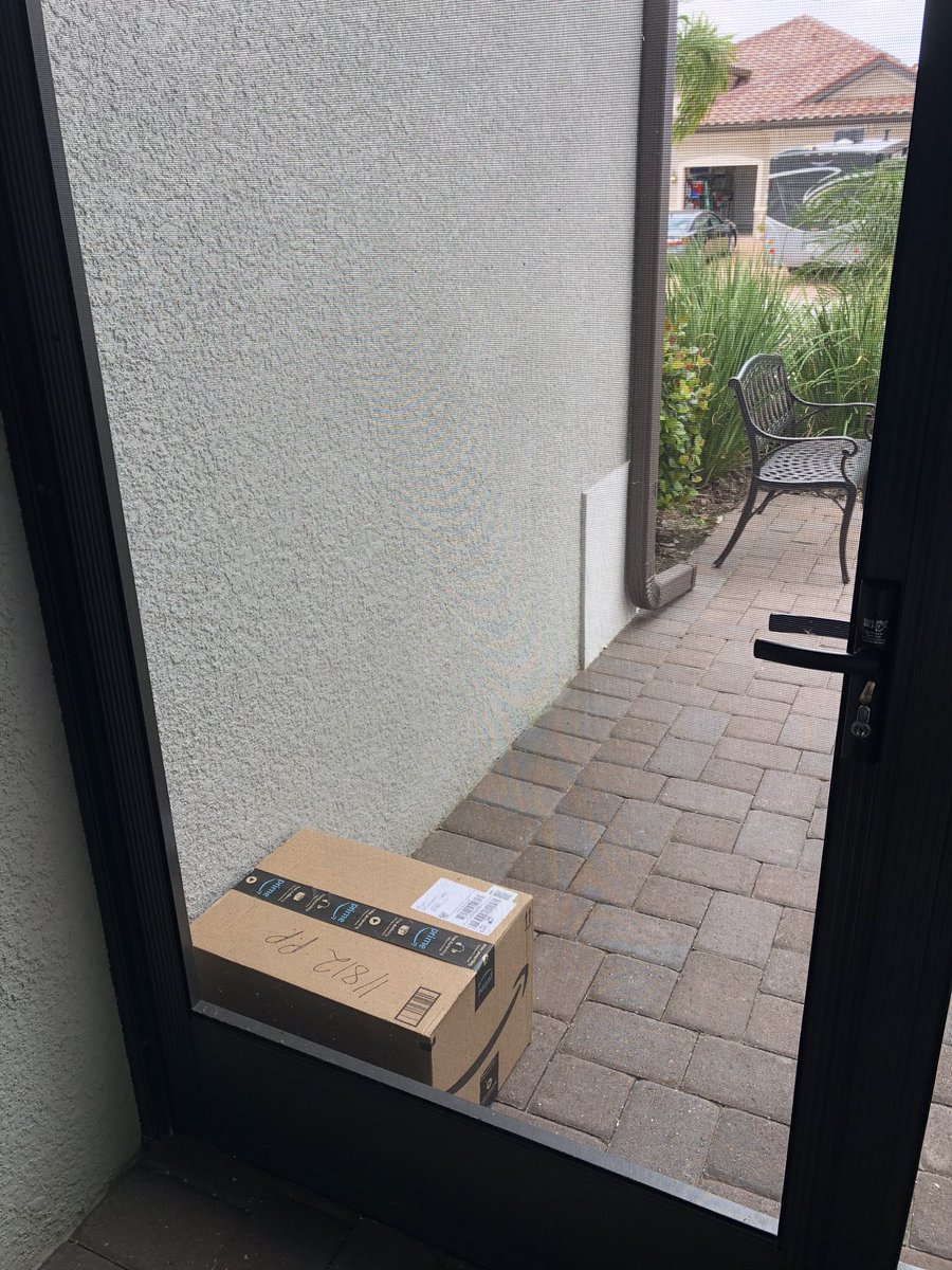 Way to go AGAIN #Amazon #Prime Delivery 📦! Like many doors 🚪 in FL, ours opens out and you have once again blocked our egress! Please follow Delivery Instructions!
