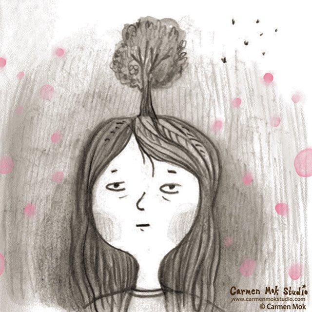 carmenmokstudio's tweet photo. I had a dream last night that there was a #tree growing on my head. I pulled it out and the root was over a foot long! Should I say itβs a #nightmare ?! π
.
#dream #treeonmyhead
#growingjourney #kidlitart #kidlit #picturebooks #childrensbooks #doodle https://t.co/UKC1zdjn3A