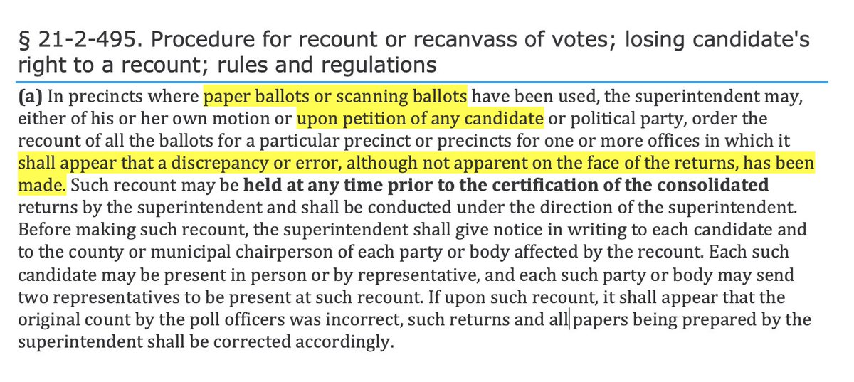 2/ If you think that your race deserves additional scrutiny of a recount of some or all of the precincts, you can petition your bi-partisan Bd. of Elections (in most counties). But you must do so BEFORE the certification date. Here's where it gets tricky...