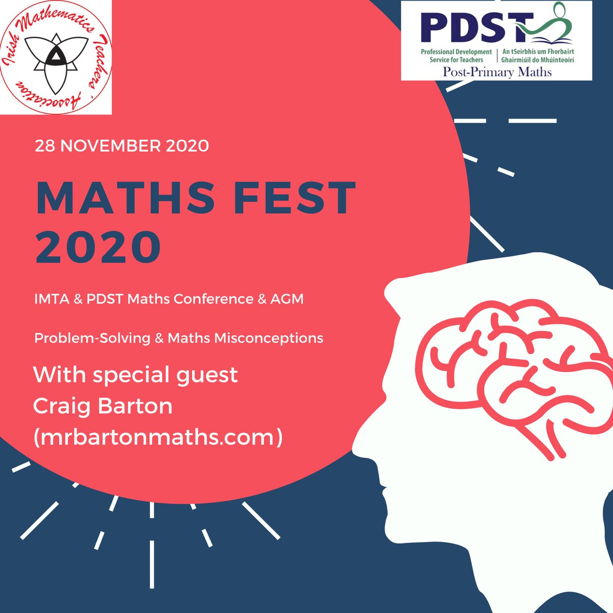 imtanational's tweet photo. 250 registered teachers already for MATHSFEST 2020 - sign up here https://t.co/2h5s9VL07B @JctMaths @mathsweek @ProjectMaths_ie @Mathsfest2020 https://t.co/O6fnt1ijPx