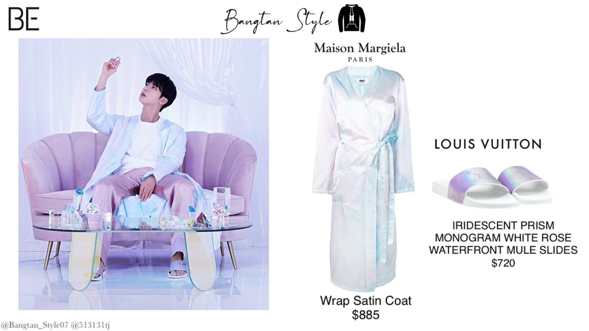 Bangtan Style⁷ (slow) on X: BTS BE CONCEPT PHOTO Seokjin wears LOUIS  VUITTON LOUIS VUITTON WATERFRONT MULE SLIDES ($720). #Curated_by_BTS #JIN  #BTS_BE @BTS_twt  / X