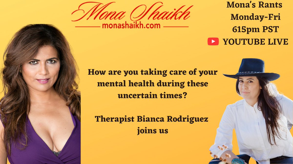 monascomedy's tweet photo. How well are you taking care of your mental health during these times? 

EMDR therapist @YOUARECOMPLETE, Bianca L. Rodriguez is here to discuss!

JOIN US TODAY 615PM PST: https://t.co/E1EXR6GYWY
.
.
#EVERYVOTECOUNTS #stress #mentalhealth #emdrtherapy https://t.co/3MbG0yX4iD