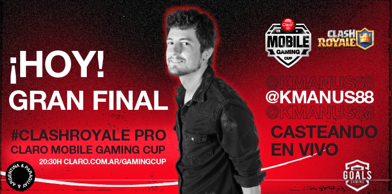 Goals Play (@goalsplay) on Twitter photo 👑¡AHORA! Los reyes pelean por la corona y <a href="/KmanuS88/">Manu Terrones Godoy</a> está casteando en vivo!
¡Arranca la Final #ClashRoyale Pro de la #ClaroMobileGamingCup y vos no te la podés perder!
Entrá ya mismo a claro.com.ar/gamingcup y mirá las batallas finales de los más cracks 👑¡AHORA! Los reyes pelean por la corona y <a href="/KmanuS88/">Manu Terrones Godoy</a> está casteando en vivo!
¡Arranca la Final #ClashRoyale Pro de la #ClaroMobileGamingCup y vos no te la podés perder!
Entrá ya mismo a claro.com.ar/gamingcup y mirá las batallas finales de los más cracks