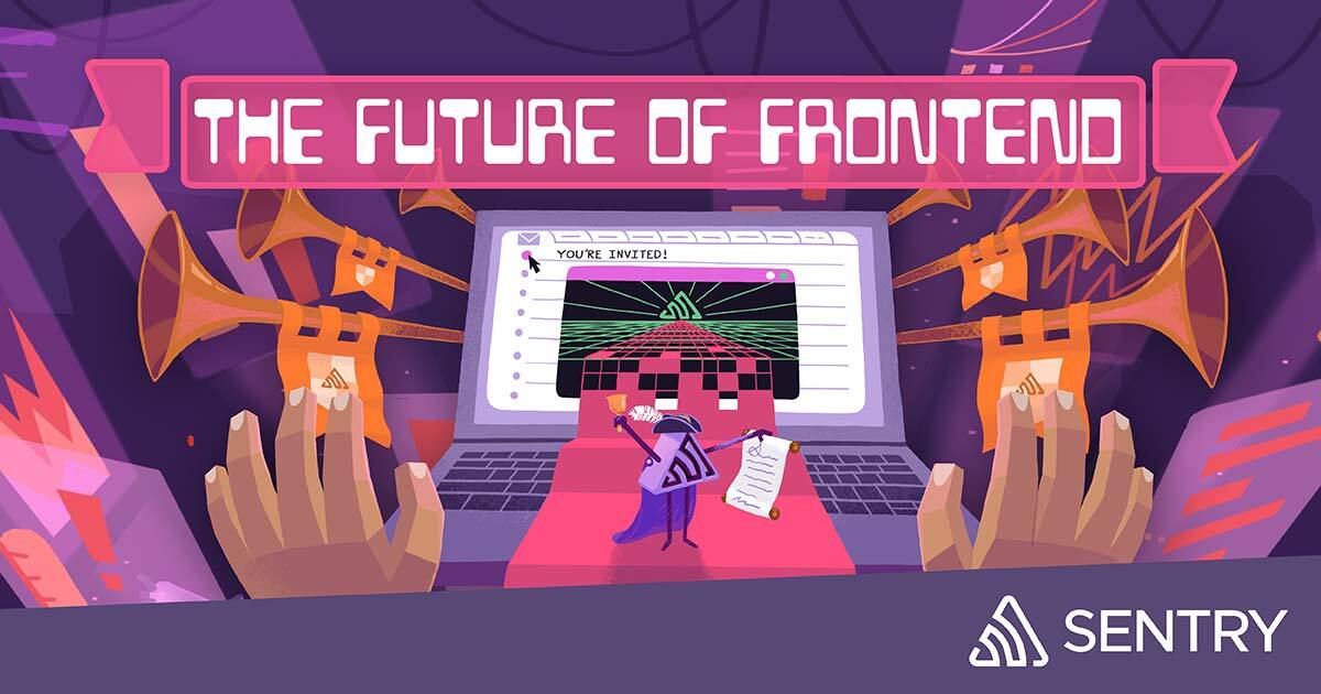 sentry's tweet photo. Every developer’s been there: a user’s spinning pinwheel turns into your own personal panic spiral. During Sentry’s Future of Frontend’s Am I Normal? session, you’ll listen to top developers from Github, Twitch, and Riot Games talk through their issues. https://t.co/zstZBGKhkS https://t.co/E8cdnAhUdf