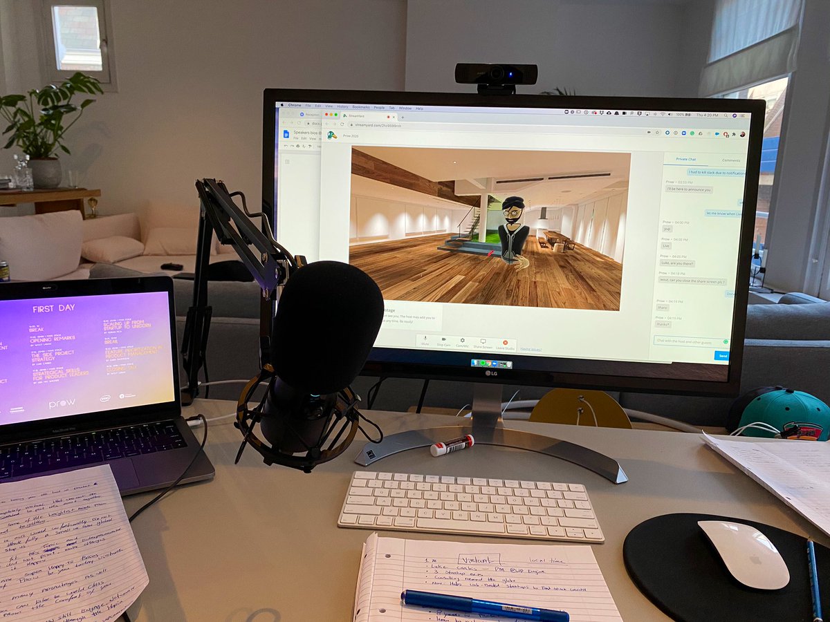 woutlaban's tweet photo. Spend half my day moderating a 100% remote product development conference in Romania. The first speaker joined as his VR avatar to be extra meta virtual... 2020 has it all!
#ProwConference https://t.co/Z692ypCQNW