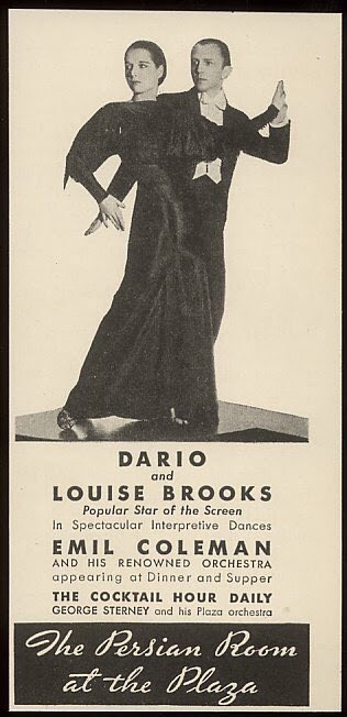 ForeverLouiseB1's tweet photo. After a year of some success, Louise and Mario disbanded in 1935 and she headed back to Hollywood to attempt a restart of her film career. More of Louise and Dario (L) and an ad for their appearance at the Persian Room at the Plaza Hotel in New York City: https://t.co/nAOLYpfTtv
