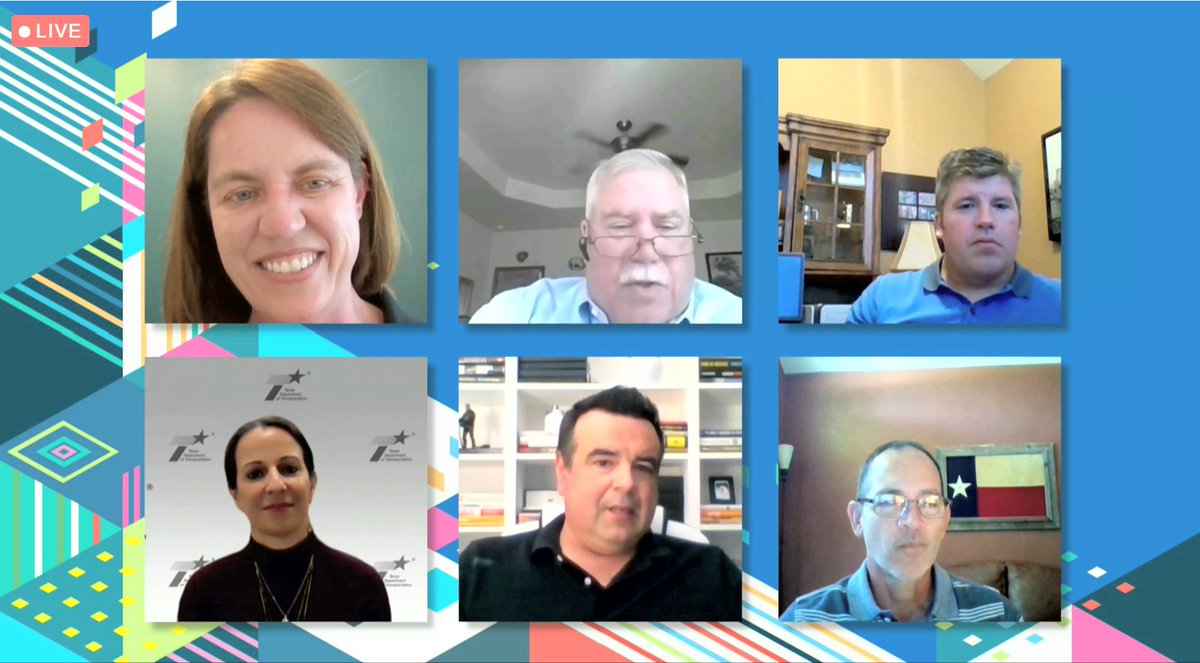 TiffanyEngr's tweet photo. Our fantastic @TxDOT #DivisionsPanel included: 
Martin Rodin (#PEPS), Carlos Swonke (#EnvironmentalAffairs), Marisabel Ramthun, P.E. (#Design), Dan Harmon (#Aviation), and Graham Bettis (#Bridge)!

Thank you all for participating in @TEXASCEtweets #CECON2020!!

#TexASCE #TxDOT https://t.co/gVidNZgFd4