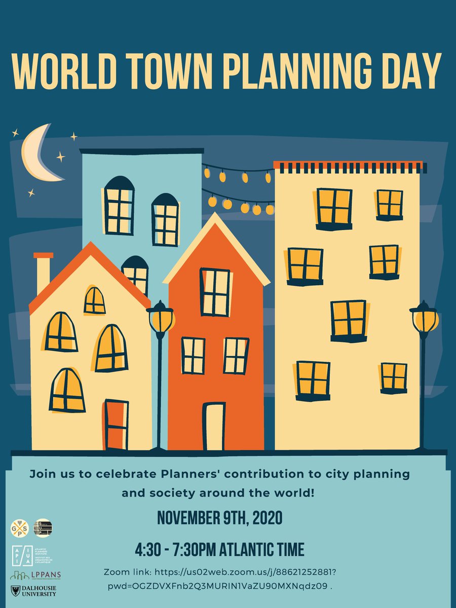 November 9th is World Town Planning Day! Join us (virtually) to celebrate Planners' contribution to city planning and society around the world!