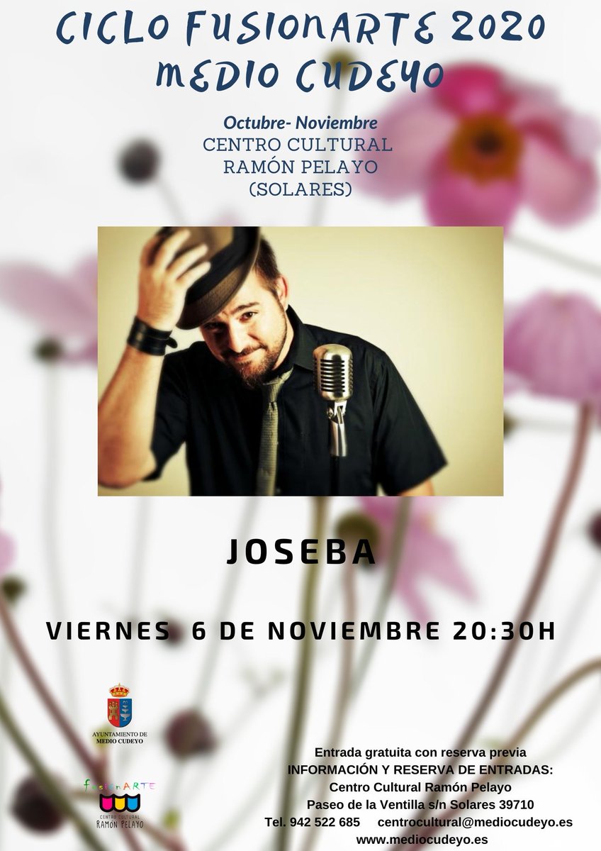 Aún puedes reservar entrada spara el monólogo de esta noche de @JosebaComico.

Sólo residentes en Medio Cudeyo y municipios colindantes.

 – Teléfono o whatsapp: 942 522 685

– Correo electrónico: centrocultural@mediocudeyo.es 

#CulturaSegura #MedioCudeyo