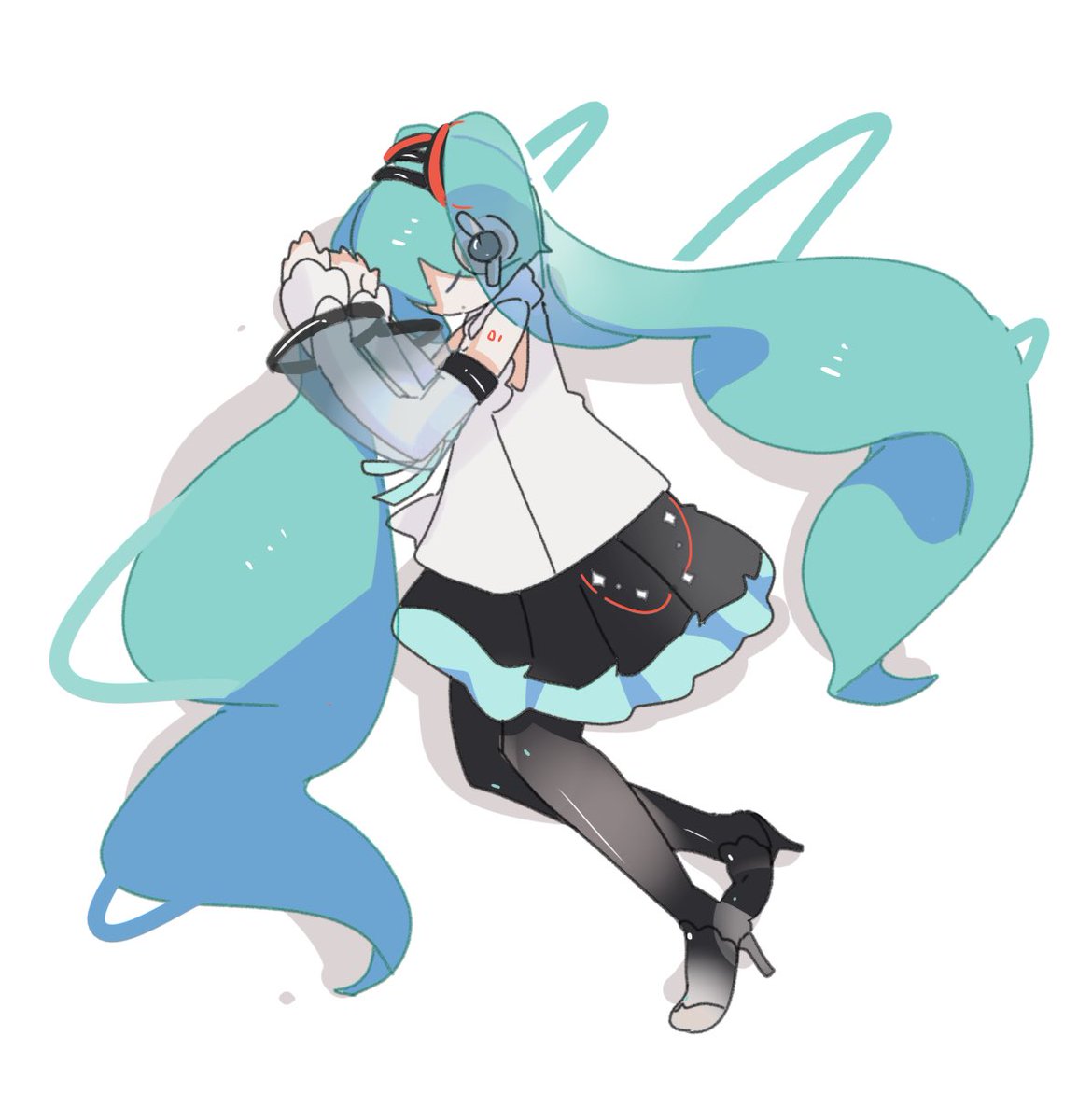 寝そべり初音ミクntさん かまだ ダイエッターのイラスト 寝そべり初音ミクntさん かまだ ダイエッターのイラスト