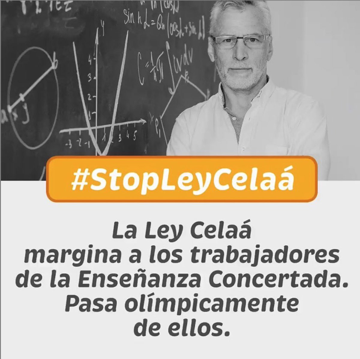 Con la aprobación de la #LOMLOE más de 260.000 profesionales, docentes y no docentes, ven peligrar la continuidad de sus centros y sus puestos de trabajo. NO les des la espalda. Di NO #StopLeyCelaá #MasPlurales🧡#FSIE