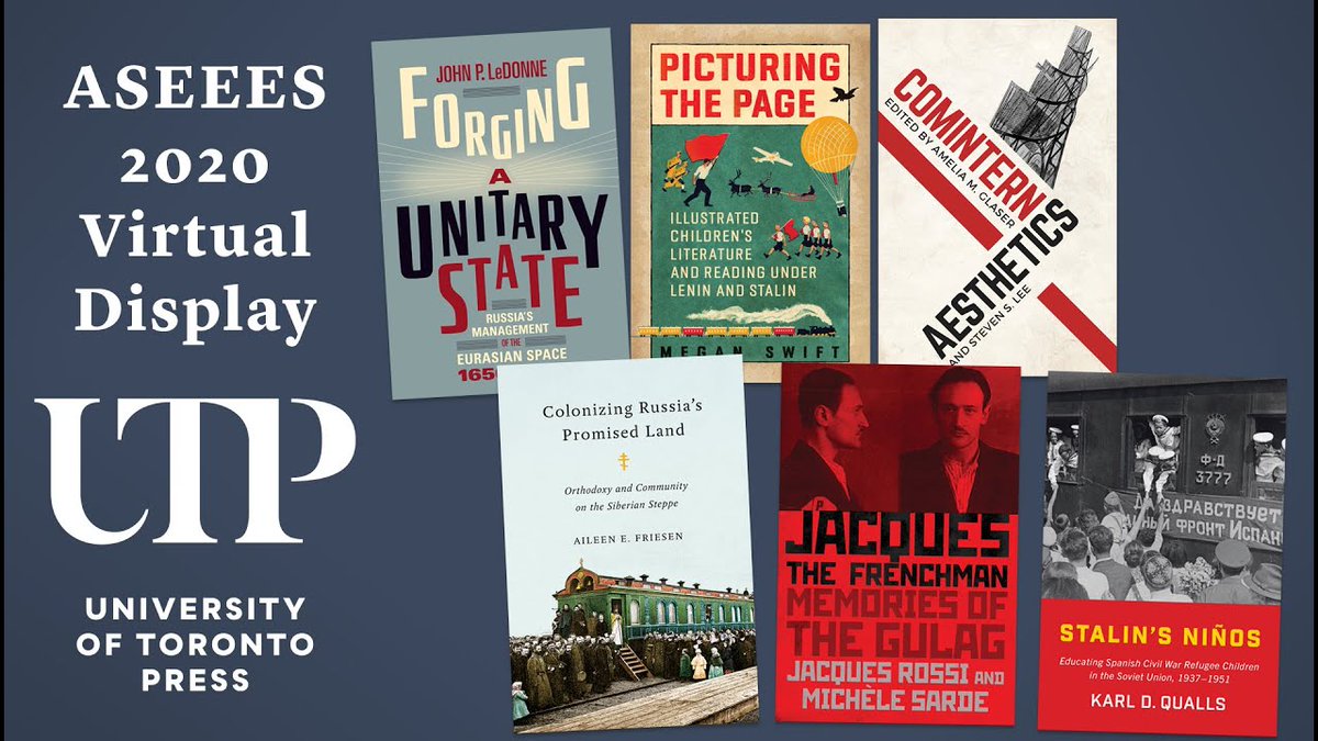 utpress's tweet photo. We have published a LOT of new books since last year's @aseeestudies conference. Since we can't show them to you in person this year at #ASEEES20, we've created a short video display. Watch it here: https://t.co/qTvkdcGLeH #virtualbookdisplay @ShapiroUTP https://t.co/6981jjtttY