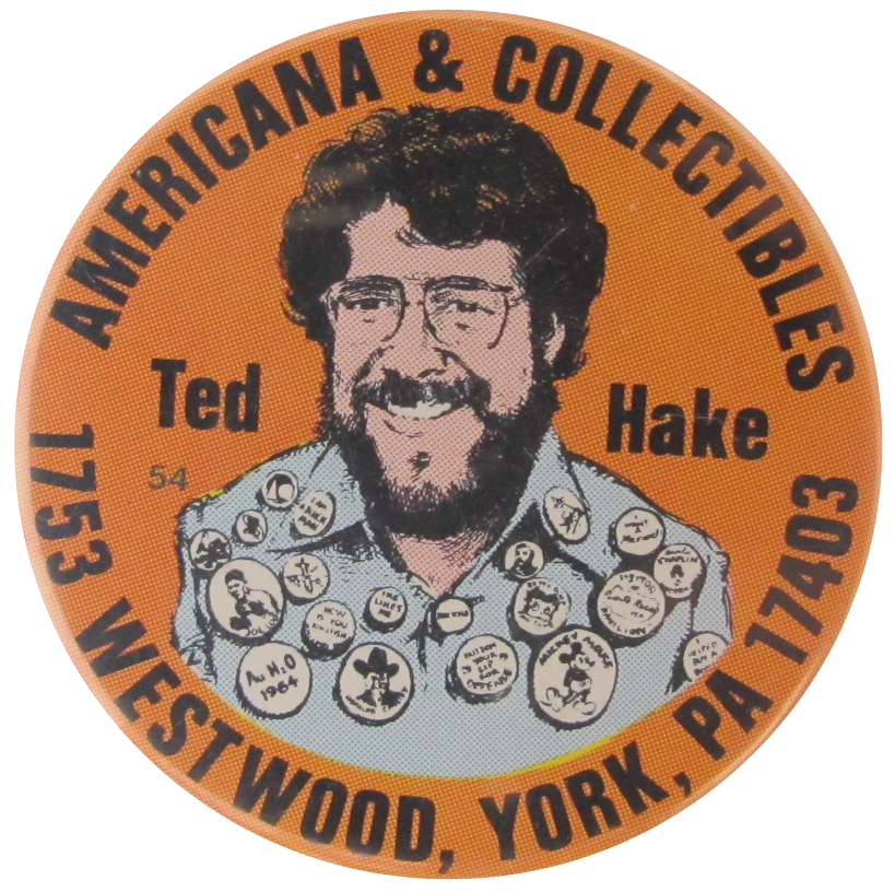 HakesAuctions's tweet photo. #TBT - This 1975 #button depicting @HakesAuctions Founder #TedHake features art by #DenisKitchen of #KitchenSinkPress. In typical Ted fashion, he's adorned with an vast array of #buttons. How many can you ID?
#HakesAuctions #1970s #vintage #collectibles #Americana #popculture https://t.co/EUYqna9lmr