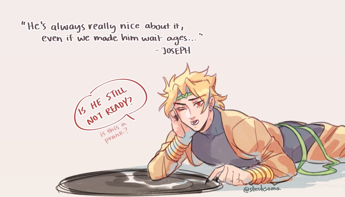 more Actor AU Dio, who plays the big bad but is actually a chill and amicable fellow! he's often the target of many a wholesome prank ? 