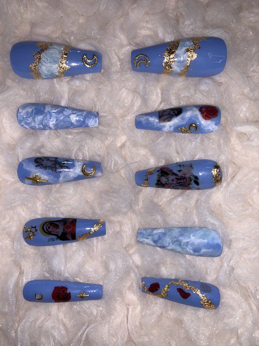 pressedbylexy's tweet photo. Custom made Angel BB nails I made for my sister 👼🏼💙🌙💫
#customnails #custommadepressonnails
#nails #nailsofinstagram #pressonnails #pressonnailslovers #pressonnailset #marblenails #cloudnails #angelnails #virginmarynails #rosenails #goldfoilnails #moonandstarsnails #bluenails https://t.co/yttae55C4V