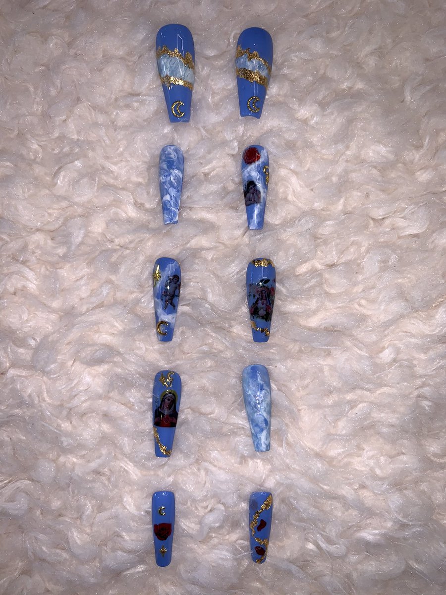 pressedbylexy's tweet photo. Custom made Angel BB nails I made for my sister 👼🏼💙🌙💫
#customnails #custommadepressonnails
#nails #nailsofinstagram #pressonnails #pressonnailslovers #pressonnailset #marblenails #cloudnails #angelnails #virginmarynails #rosenails #goldfoilnails #moonandstarsnails #bluenails https://t.co/yttae55C4V