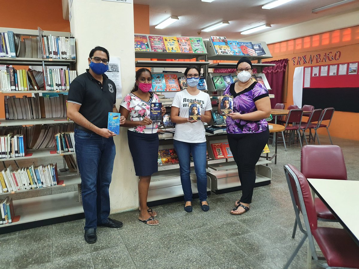 bocaslitfest's tweet photo. The Write Away! YA Lit Project has taken off, &amp; copies of award-winning Caribbean books by @JeanelleFrontin, @dmccaulay &amp; @Dani_YC_McClean are now in school libraries ready for students to read!

Many thanks to @scotia_tt Foundation for sponsoring this project!

#BocasWriteAwayYA https://t.co/T9LojlDlOG