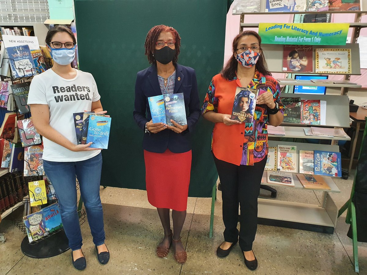bocaslitfest's tweet photo. The Write Away! YA Lit Project has taken off, &amp; copies of award-winning Caribbean books by @JeanelleFrontin, @dmccaulay &amp; @Dani_YC_McClean are now in school libraries ready for students to read!

Many thanks to @scotia_tt Foundation for sponsoring this project!

#BocasWriteAwayYA https://t.co/T9LojlDlOG