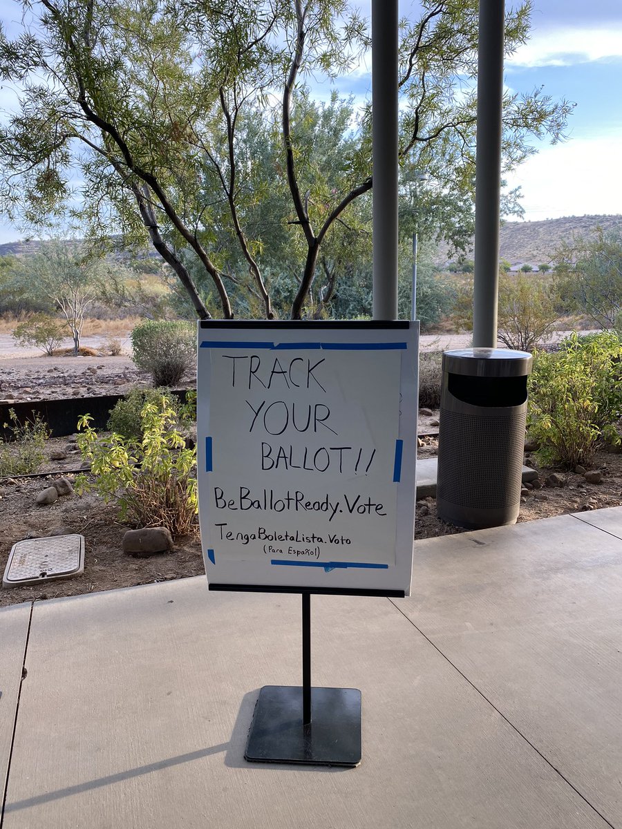 ccooke6708's tweet photo. @SecretaryHobbs @maricopacounty This was at the exit door of my very large polling place in AZ. Funny thing, the next day when I checked it my vote showed as unregistered. #CountEveryVote @dougducey https://t.co/l3CTUU9ur4