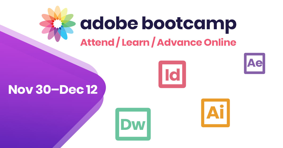 FMCTraining's tweet photo. We are excited to announce the return of #AdobeBootcamp this month! With all the latest updates in the Adobe @creativecloud this year, here's your chance to refine your skills with the experts. Learn more at https://t.co/Hm5407evH0. https://t.co/Lx72jdjNKd