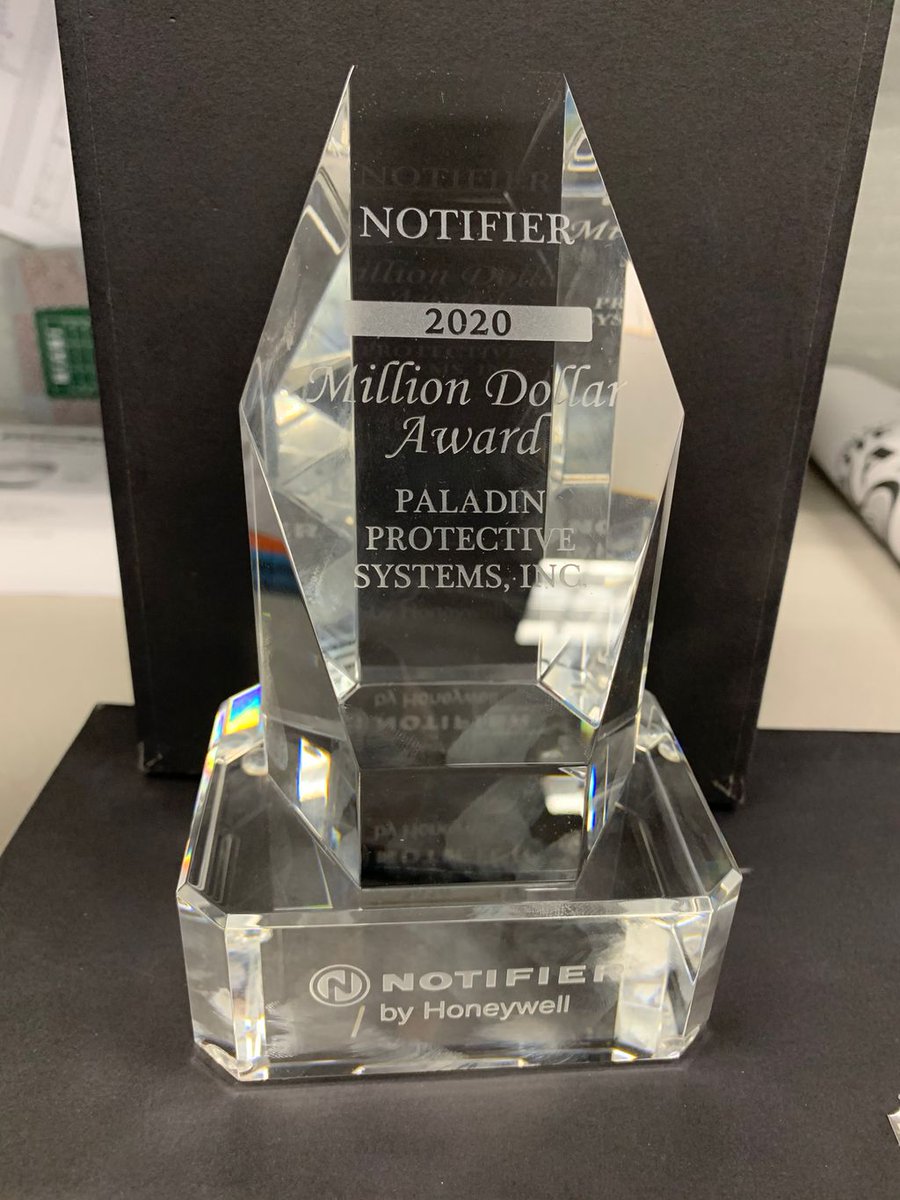 Paladin_PS's tweet photo. Congrats to the Paladin Team!! Huge accomplishment earning the Million Dollar Award from Notifier for 2020. Let’s do it again for 2021. Great Teamwork Everyone! https://t.co/GMZ8xy221d