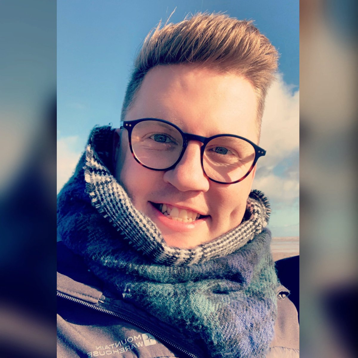 The best lighting in the world is the sun, setting. Hahaha. Winter profile picture...tick! #lgbt #smile #winter 🧣
