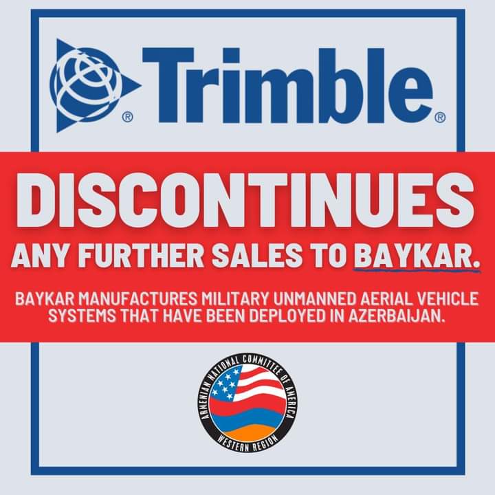 VardJoshua's tweet photo. the Sunnyvale,CA-based producer of GPS Receivers discovered in Turkish Bayraktar drones - has responded to a wave of protests by affirming, in writing(Senior VP and General Counsel Jim Kirkland)that Trimble has"discontinued any further sales to Baykar
#StopErdogan #SanctionTurkey https://t.co/sp0qXGzSyH