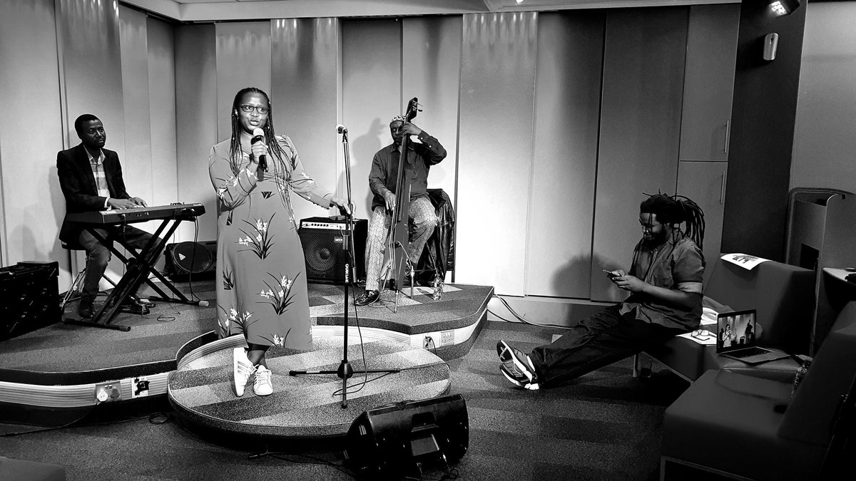 Qhakaza's tweet photo. Welcome back to the #JazzuaryFMLiveSessions - #ThePoetryEdition feat @mandivundla @RaheemKemet #LexFutshane &amp; #JohanMthethwa https://t.co/ur6n7hnJDs