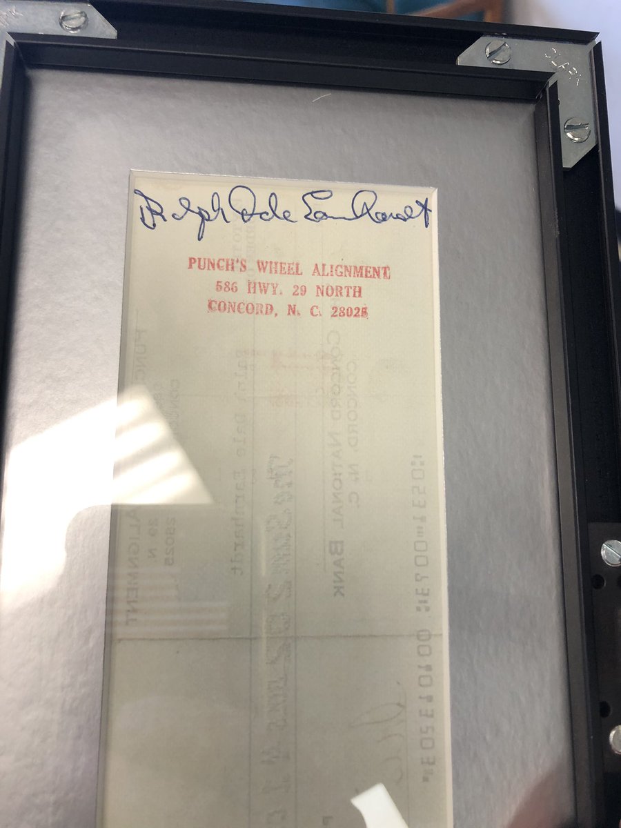 GaryNelsonRacer's tweet image. I needed some tires so I stopped in to see my buddy Punchy Whitaker in Concord NC. 
Punchy showed me a paycheck from when Dale Earnhardt Sr worked here in 1973. Very cool. @DaleJr