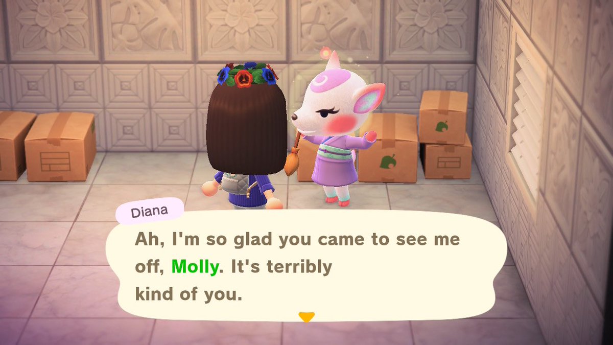 slut4tomnook's tweet photo. I have Diana in boxes!! Taking offers on the lovely deer 😊 #acnh #AnimalCrossingNewHorizons #ACNHtrade #acnhvillagertrade @NooksAdoption @CrossingTrade https://t.co/DxS6QXMbP6