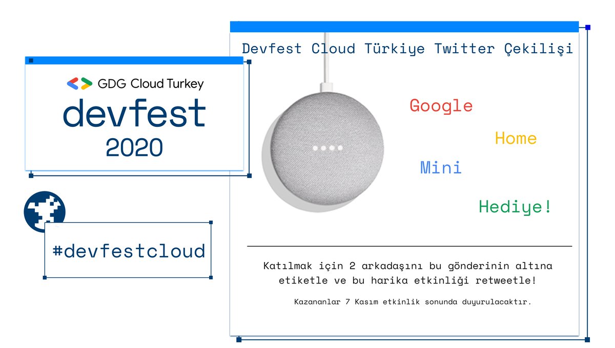 GDGCloudIst's tweet photo. Devfest Cloud çekilişine katılmak için 2 arkadaşını bu gönderinin altına etiketle ve bu harika etkinliği retweetle! 6-7 Kasım'da görüşmek üzere! 🤩

Kazanan 7 Kasım kapanış konuşmasında duyurulacak! 🎉

#cloud #googlecloud #googlehomemini https://t.co/1inu4utBWW