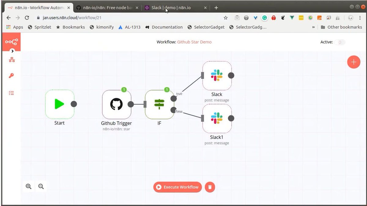 secou's tweet photo. [#WEBAUTOMATION] N8N: an open source "self hosted" Web automation platform (think of IFTTT or Zapier) (thanks @PaulBouscaud for pointing it to me!):
https://t.co/9iFzsmKDJs

#workfow https://t.co/zvk9mnxhOu