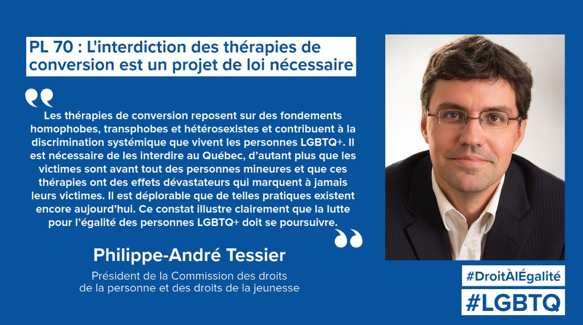 CDPDJ1's tweet photo. La #CDPDJ a salué aujourd’hui le #PL70 qui vise à interdire les thérapies de conversion, qui sont sans conteste des atteintes discriminatoires, fondées sur l’#OrientationSexuelle, l’identité ou l’#ExpressionDeGenre.

Notre communiqué: https://t.co/zCLHVEHEgk https://t.co/c556psrgkG