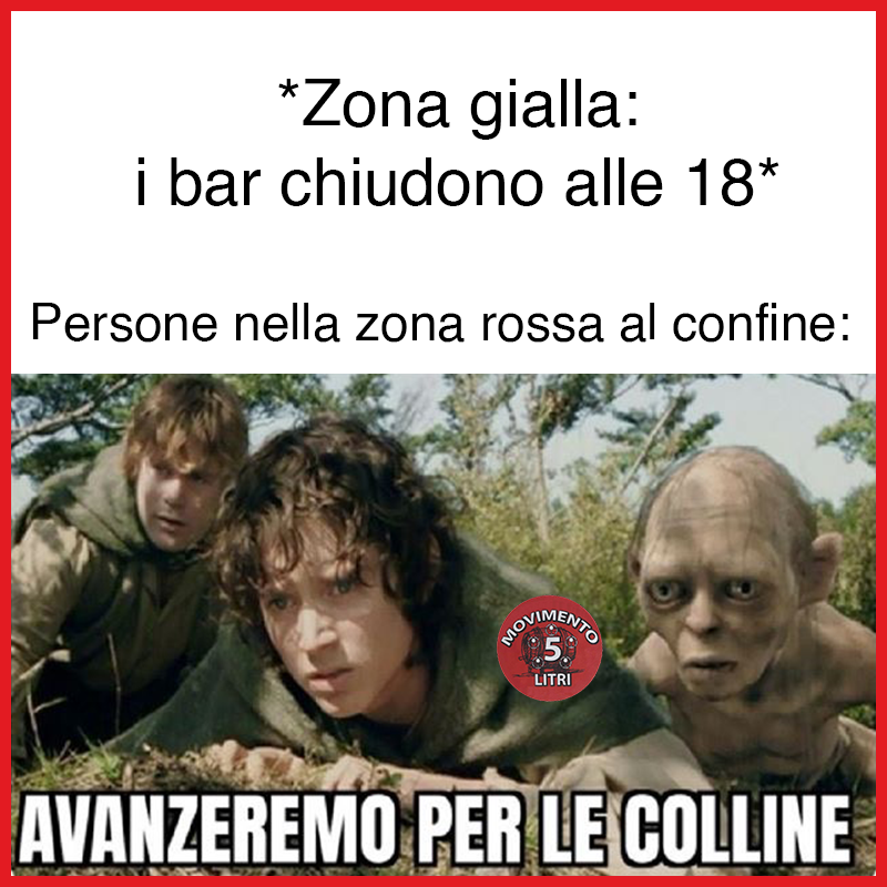 Movimento5litri's tweet photo. *Zona gialla: i bar chiudono alle 18*

Persone nella zona rossa al confine: https://t.co/JGI0H4KfIb