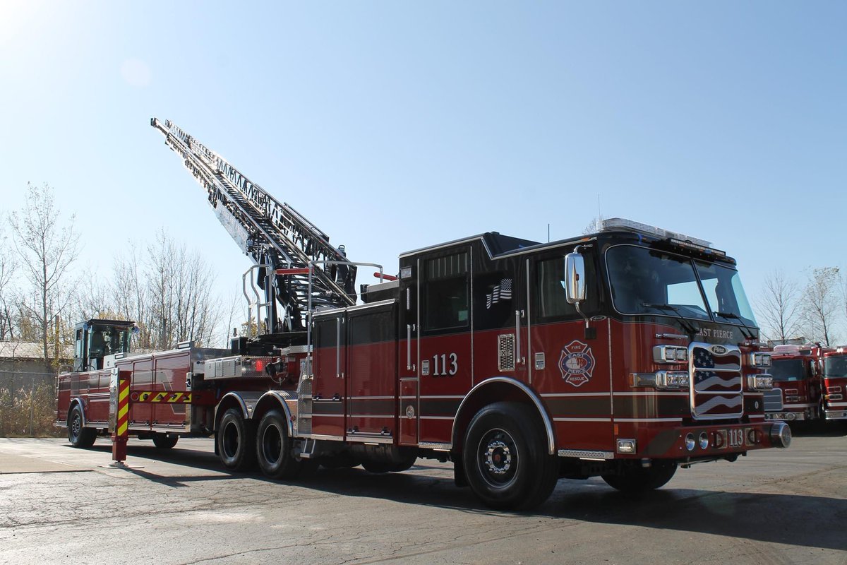 HughesfireHFE's tweet photo. Check out what the truck committee from East Pierce Fire & Rescue is up to this week!! ๐
The team is in Appleton, WI inspecting their new Pierce TILLER! This is the departments first tractor-drawn-aerial and it turned out amazing!
Thank you for choosing Hughes Fire and Pierce! https://t.co/7uXECjrPX5