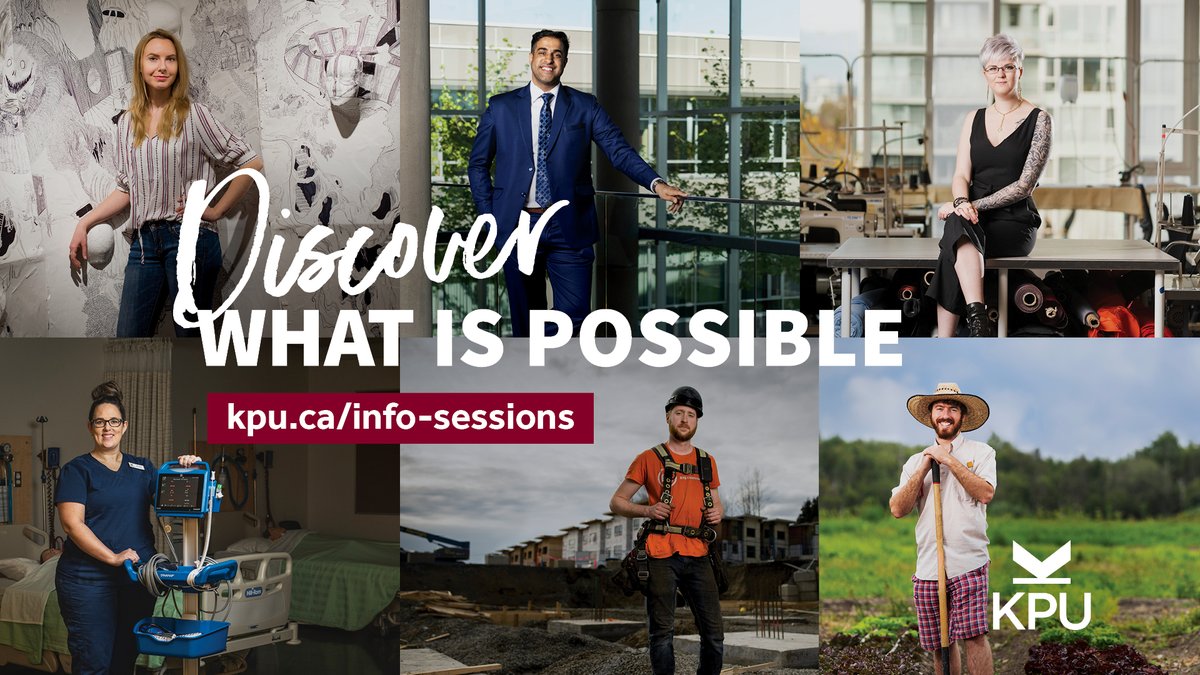 KwantlenU's tweet photo. We're hosting more online info sessions! Join us from the comfort and safety of home. RSVP now https://t.co/nJuhMkp8QT https://t.co/MXTIhdMYn6