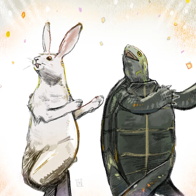 ごきげんなウサギとカメ 