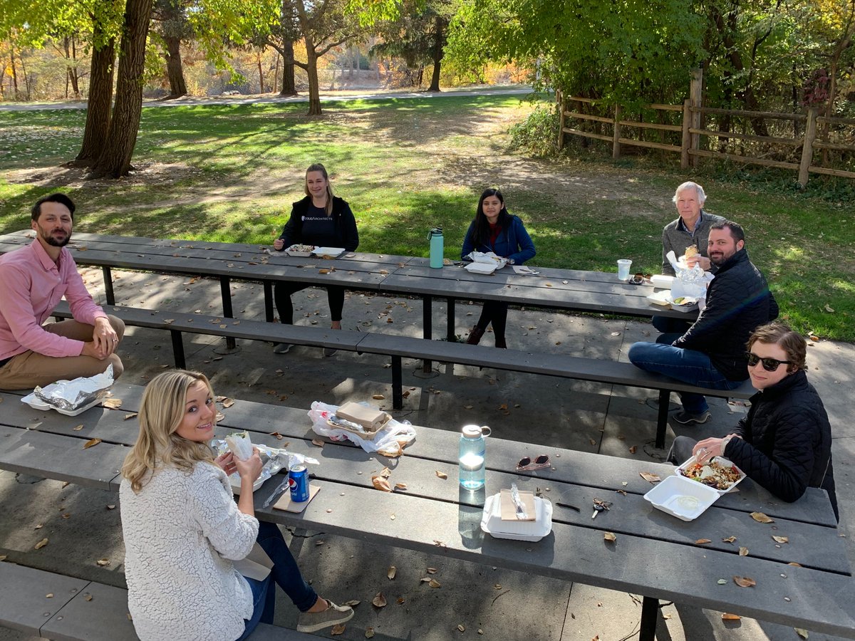 Team lunch at the park with yummy Greek food and a new teammate! Happy to get outside and enjoy this beautiful weather! #merakigreekfood #newteammember #welcometotheteam #teamlunch #park #boiseparks #teamactivity #winteriscoming