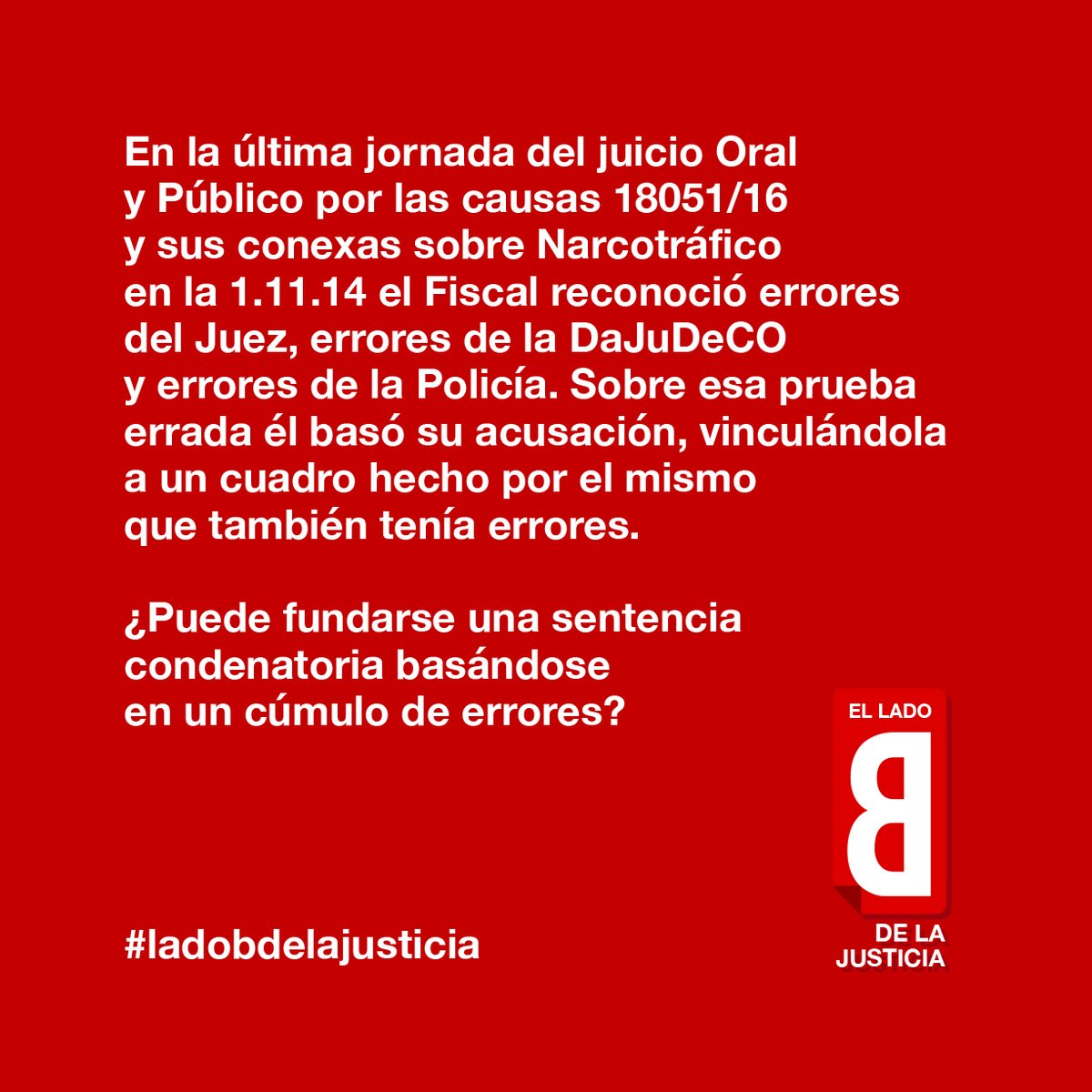 Mañana seguí de cerca una de las últimas jornadas de este controversial Juicio. Link para ver la audiencia: youtu.be/QDa4SLKGFQA #ladobdelajusticia