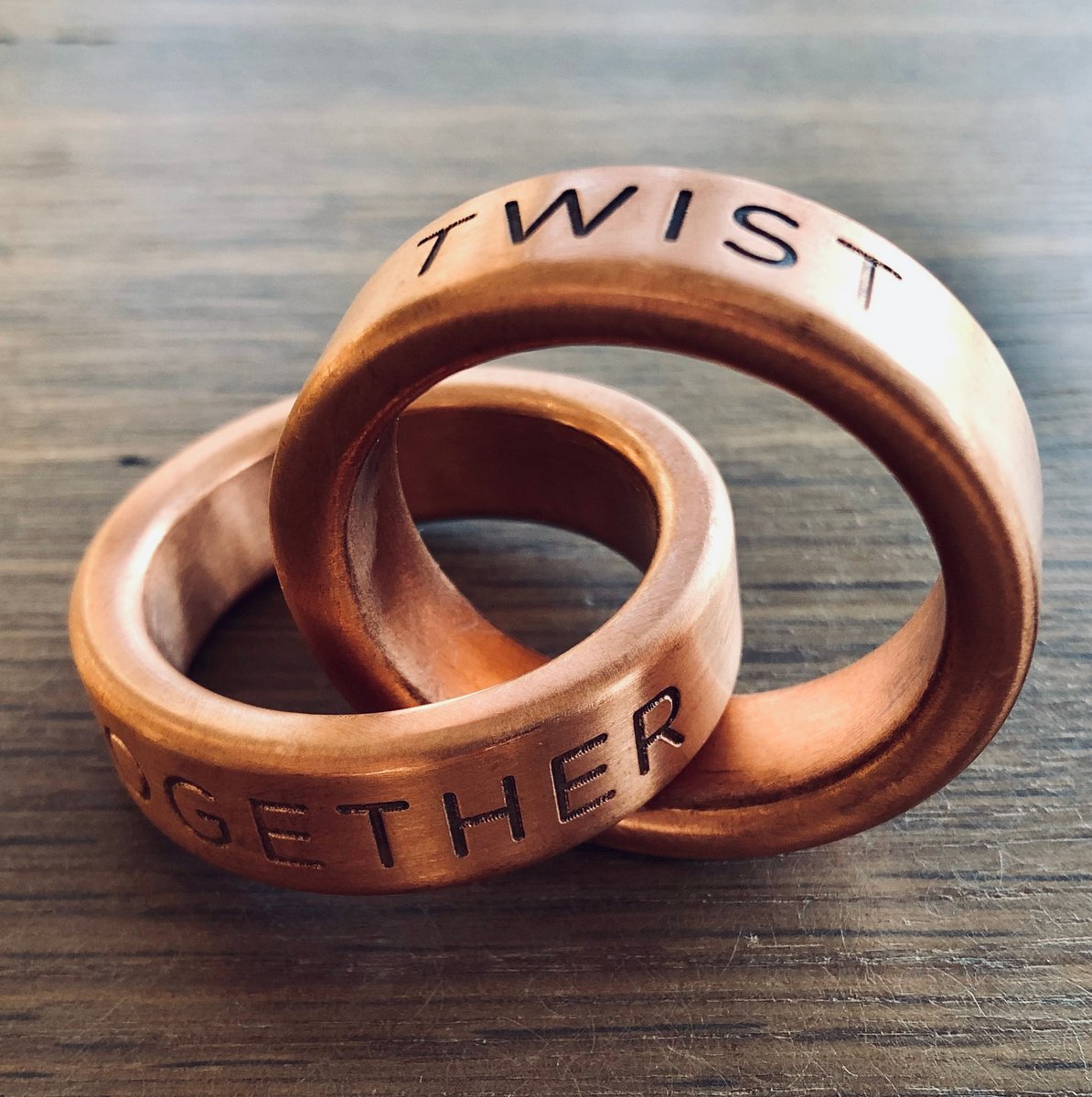 Touch29copper's tweet photo. The Twist has had a makeover! Introducing Twist II ∞ ⁠
⁠
A pair of #antimicrobial #copper rings, sealed with antimicrobial silver &amp; engraved with our message — #TwistTogether⁠
⁠
Shop now ∞ 

https://t.co/cDVNXTBROj

#handsfacespace #lockdown2 #socialdistancing #coronavirus https://t.co/sRMUuRoNlu