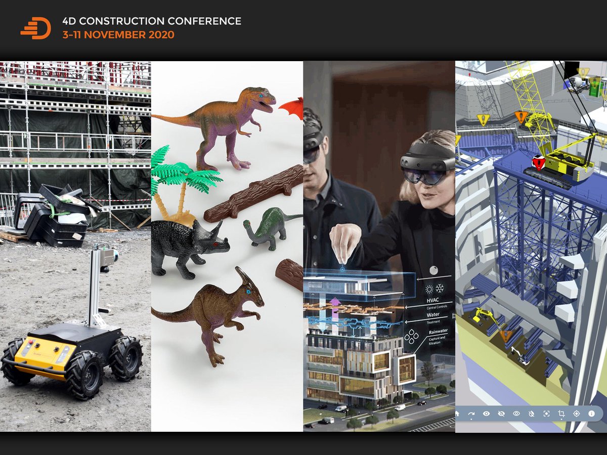 ROBOTS + DINOSAURS + HOLOLENS + CLOUD 4D

Welcome to day 3 of the 4D Construction Group conference! Join us on Nov 10th. Register here - 4d.construction/events

Thrilled that on days 1+2 we welcomed 400+ guests from 52 countries, and next week looks even bigger.

#4D2020